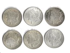 Lot Of 6 1921 P Morgan Silver Dollars Circulated 90% Silver 4.64 Troy Oz SW