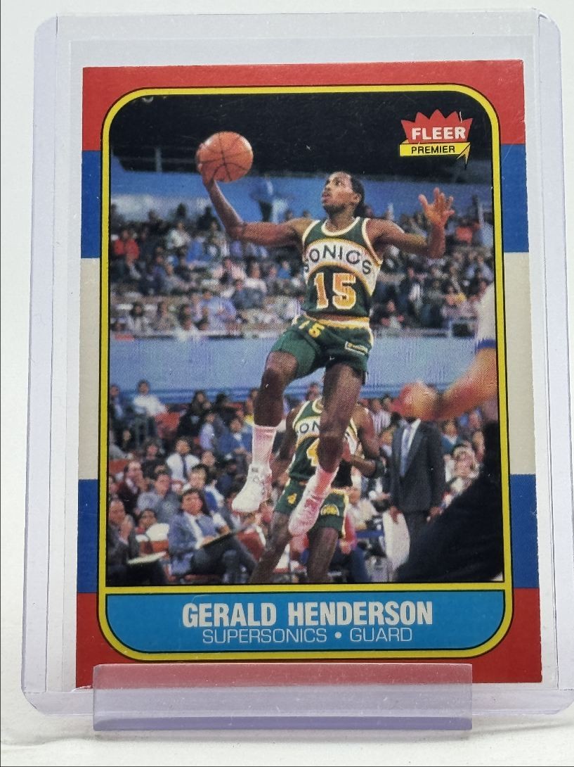 GERALD HENDERSON 1986-87 FLEER PREMIER BASKETBALL SUPERSONICS #45 B Q3562