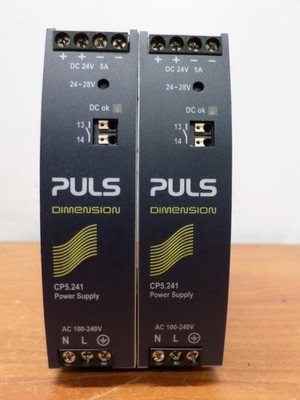 Puls CS5.241 Power Supply, 1-Phase, 24V, 5A, 120W (Lot of 2)