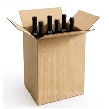 6 Bottle Double Wall Wine Box 28.5 x 19.5 x 35.5cm for Shipping Carton Moving