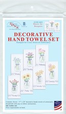 Jack Dempsey Stamped Decorative Hand Towels 17"x28" 7/Pkg Mason Jar Bouquets