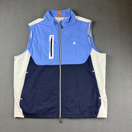 Peter Millar Vest Men's XL Blue Hyperlight Fuse Full Zip Crown Water Resistant - Picture 2 of 16