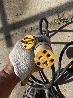 Eagle 50A 125V Heavy Duty Extension Cord Yellow Black US Plug Plastic 