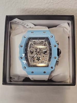 Invicta Activa Circuit X 44.3mm Watch w/ Skeleton Dial White w/ Light Blue Case