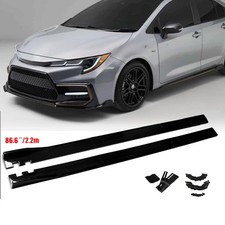 For Toyota Corolla 2010-2023r86.6 Black Car Side Skirts Extension Splitter Lip