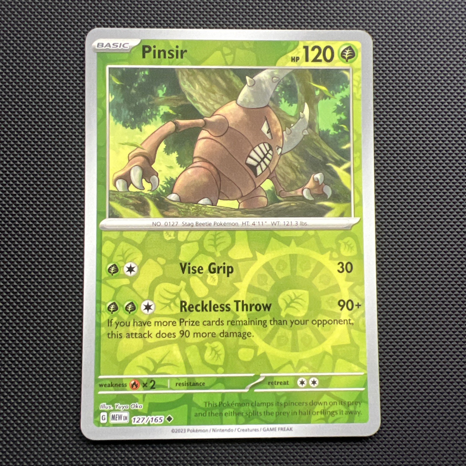 Pinsir - 127/165 - Reverse Holo Uncommon -Scarlet & Violet-151 - Pokémon Card NM