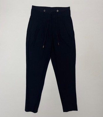 Gunex Brunello Cucinelli Hose IT 38 / US 2 Navy Blau Tapered Drawstring Waist