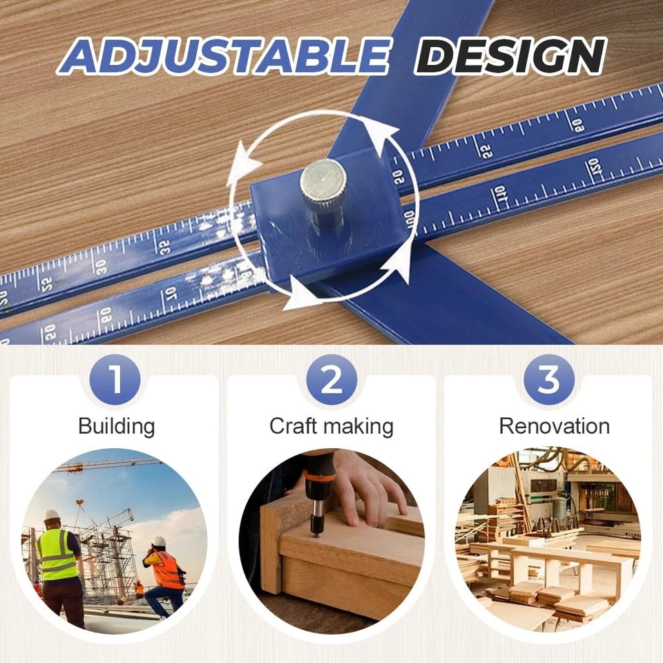 Miter Saw Protractor Angle Finder Bevel Gauge Corner Tool with Scales - Image 3 of 4