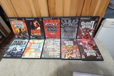 PLAYSTATION 2  GUITAR HERO /BAND HERO / ROCK BAND/ DJ HERO / AC~DC    ~ 10 GAMES