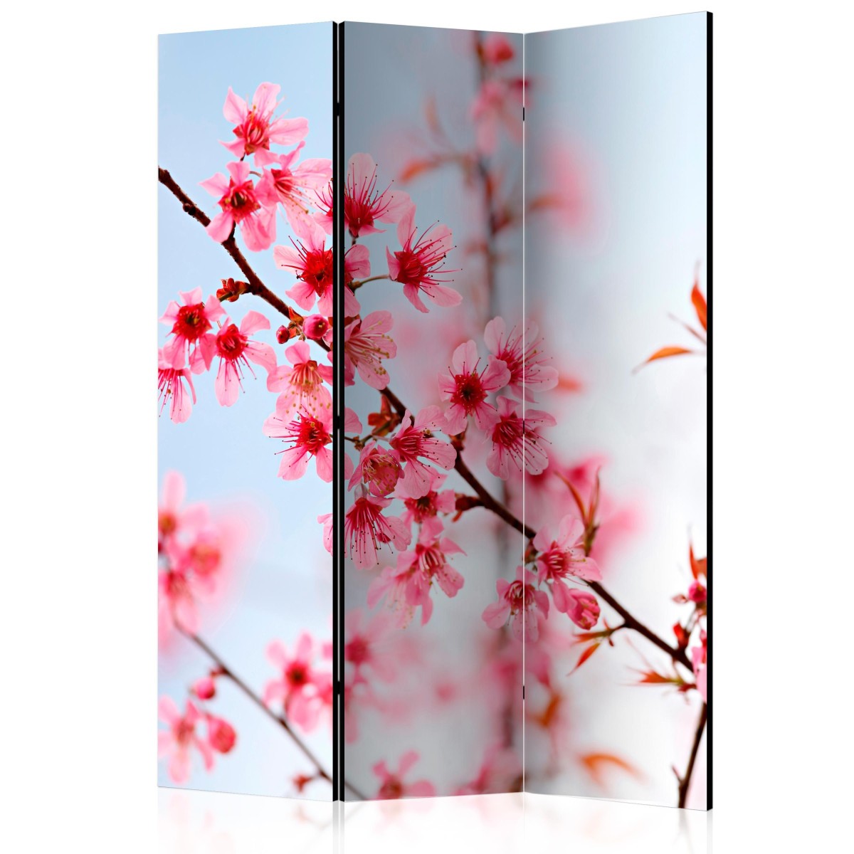 Paravent 3 volets sakura en bois pour créer un coin bureau zen à la maison