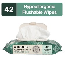 The Honest Company Hypoallergenic Flushable Butt Wipes - Sensitive Skin, 42ct