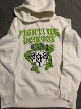 Juice WRLD X Vlone Hoodie, White/Green Fighting Demons, Size L