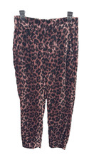 J Crew Pull On Easy Pants In Rose Leopard Velvet Size 4 Pockets Statement NWT
