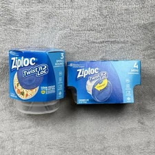 ZIPLOC Twist N' Loc Mini Containers 7 Total 2 Packs Round New Discontinued