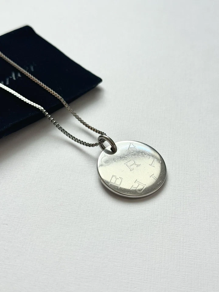 Cartier Silver Circle Pendant on Chain/Necklace - Image 2 of 4