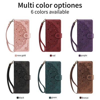 Strap Mandala Leather Wallet Phone Case For Samsung A50 A70 A10 A12 A32 A42 A52