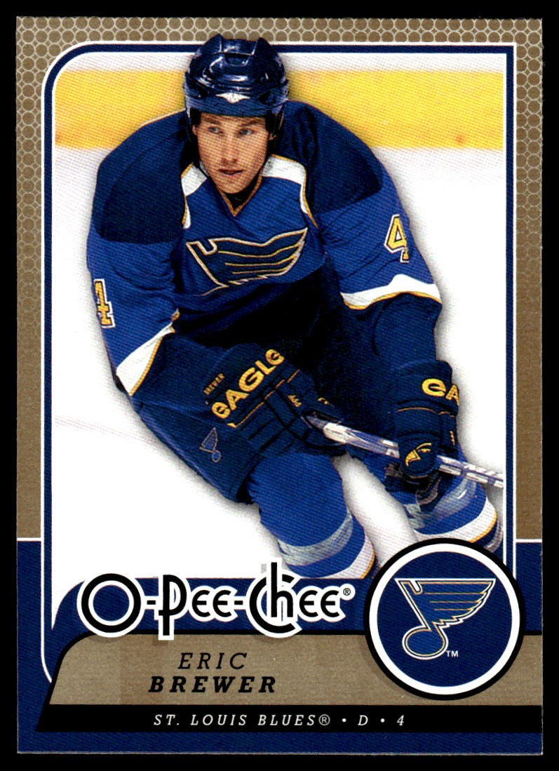 2008-09 O-Pee-Chee #116 Eric Brewer St. Louis Blues Hockey Card