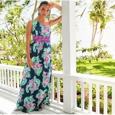 chinese dress ladies Vintage 60s 70s Hawaiian Dress Maxi in Cotton by Malia Honolulu Green  Fuchsia White Floral  Better Dresses Vintage