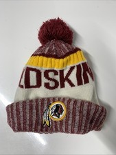 Washington Redskins New Era Knit Beanie Hat On Field 2017 Fleece Lined Pom O/S
