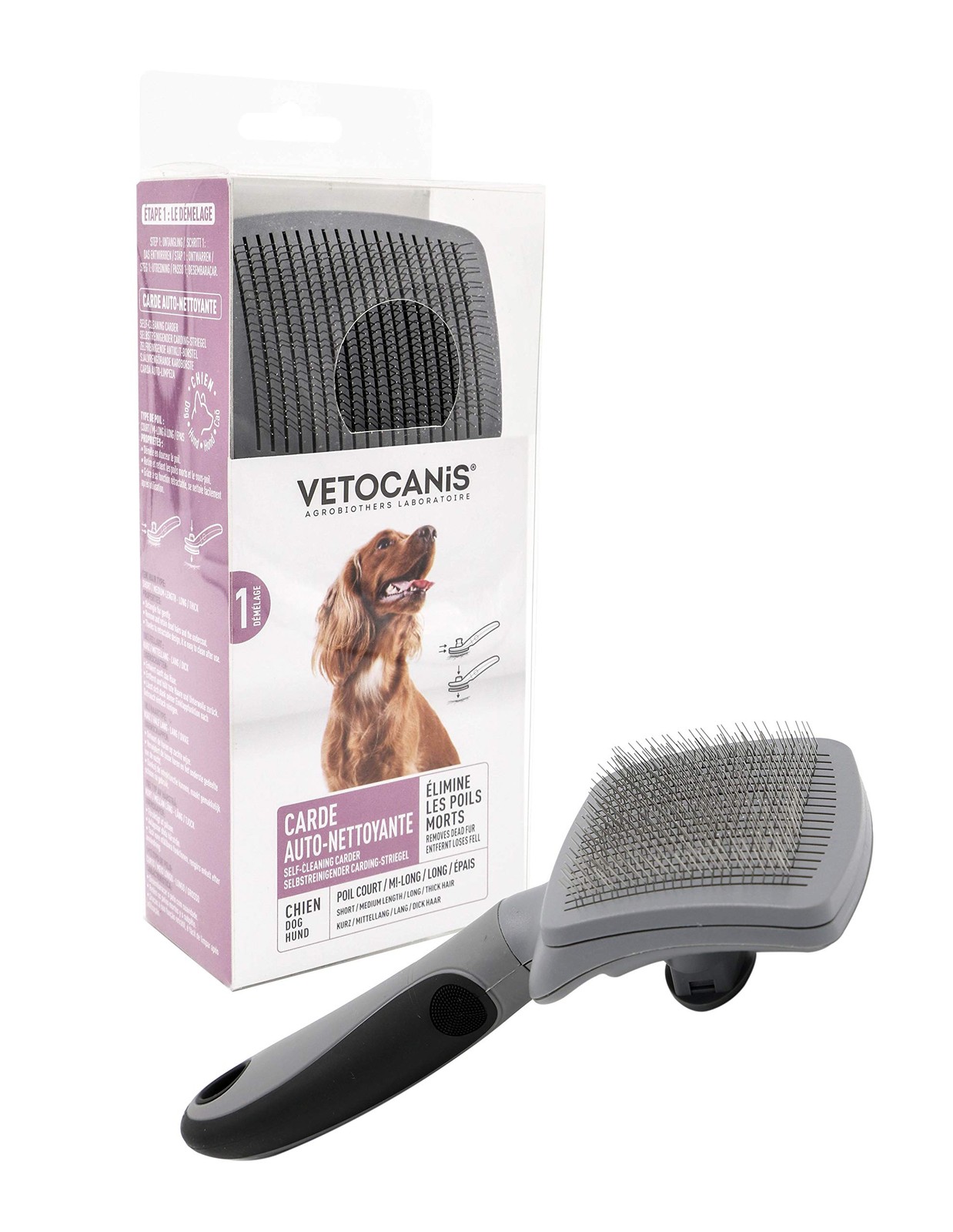 Peigne pour chien en acier inoxydable à dents alternées de 20cm