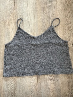 Live Well Lifestyle Cropped Tank Top Womens Size 18/20W Heather Gray V-Neck
