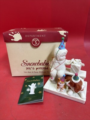Dept 56 Snowbabies It's Not a Party Without You! Let's Pretend #69388 Cat & Dog
