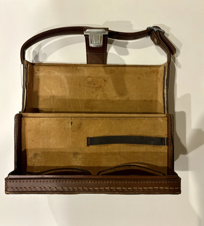 Estuche de transporte de cuero vintage para cámara Polaroid y accesorios Foto 3 de 4