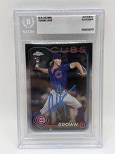BEN BROWN SIGNED CHICAGO CUBS 2024 TOPPS CHROME CARD - BECKETT AUTO
