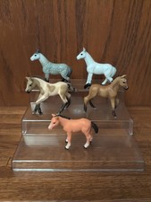 Lot Of 5 Toy Horses Assorted Colors Plastic