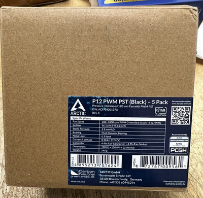 ARCTIC P12 PWM PST (5 Pack) - 120 mm Case Fan, PWM Sharing Technology (PST), Pre