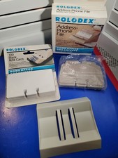 VTG Rolodex CS300 Putty Address Phone File Tray 100 Blank Refill Cards Lot