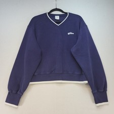 OFFLINE by Aerie Cloud Sweatshirt Womens L Blue Sporty Cropped Contrast Trim