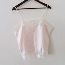 Vintage Christian Dior Babydoll Dreamy Pink Lace Trim Camisole Lingerie Medium