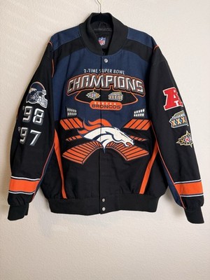 NFL Denver Broncos Black Navy and Orange Champions Bomber Jacket