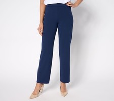 Maya J Women's Pants Sz XS Straight Leg Luxe Crepe Pant Blue A681175
