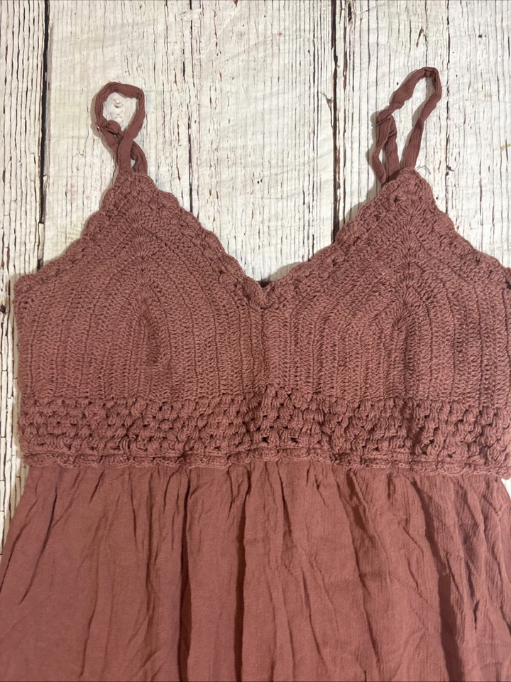 Maxi Vestido BLUSH Para Mujer Calado Largo Correa Espagueti Crochet Rosa Talla 1X Foto 4 de 4