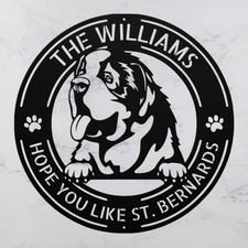 Personalized St Bernard Dog Metal Sign Custom Decor for Home or Pet Owner Gift
