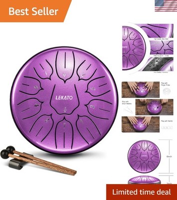 Complete 6 Inch Steel Drum Set - 11 Notes D Major, Mallets & Music Book Included