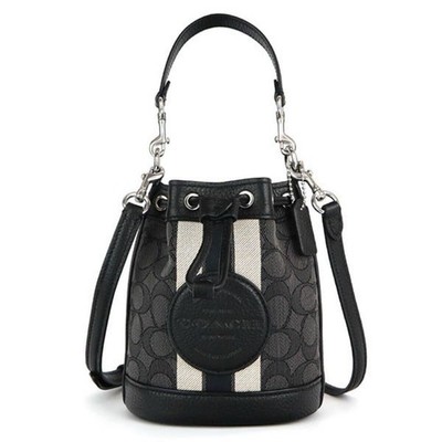 New COACH (Coach) Drawstring Bag Shoulder Bag Mini Shoulder Monogram Gray C8322