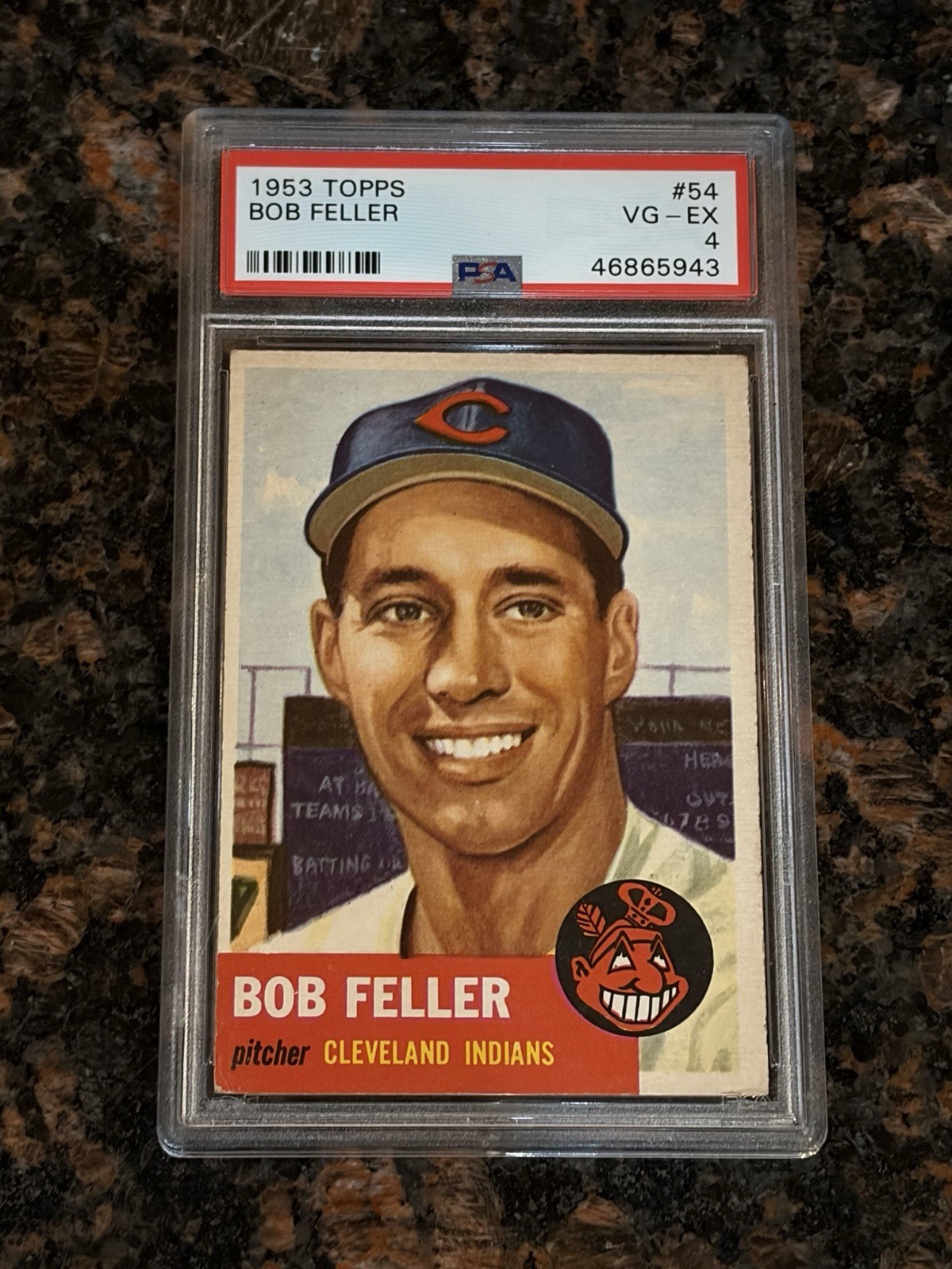 1953 Topps Bob Feller #54 Baseball Card PSA 4