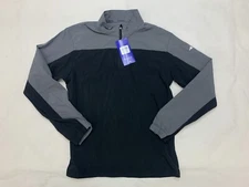 Mizuno Youth XL Long Sleeve 1/4 Zip Batting Jacket Black Gray