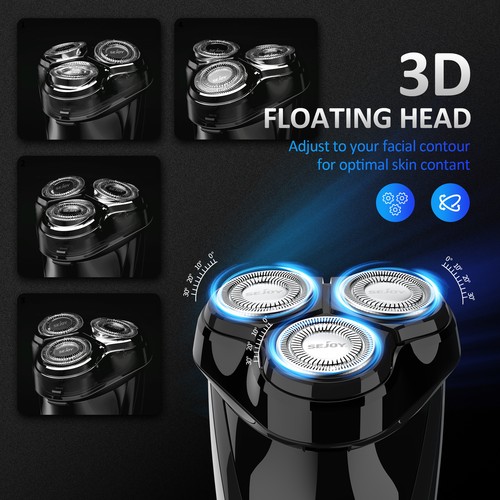 SEJOY Men‘s Electric Shaver Razor Rotary Beard USB Rechargeable Trimmer