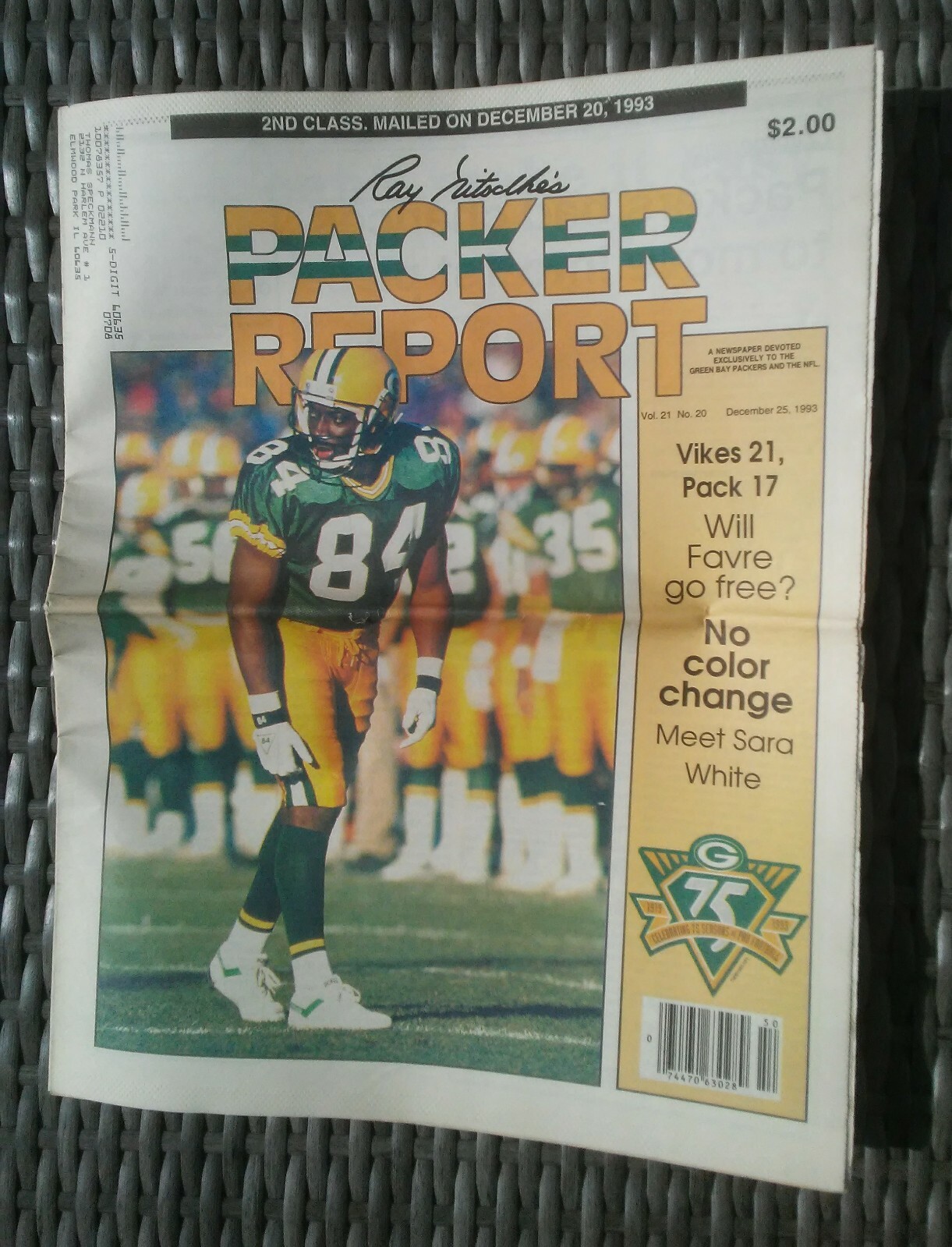 Green Bay Packers NFL Ray Nitschke's Packer Report Vol.21,no.#20 ...