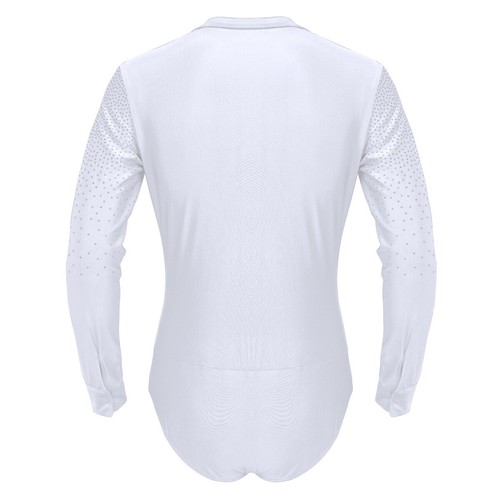 UK Men's One-Piece Bodysuit Long Sleeve V Neck Rompers Dance Undershirt Leotards - Picture 24 of 46