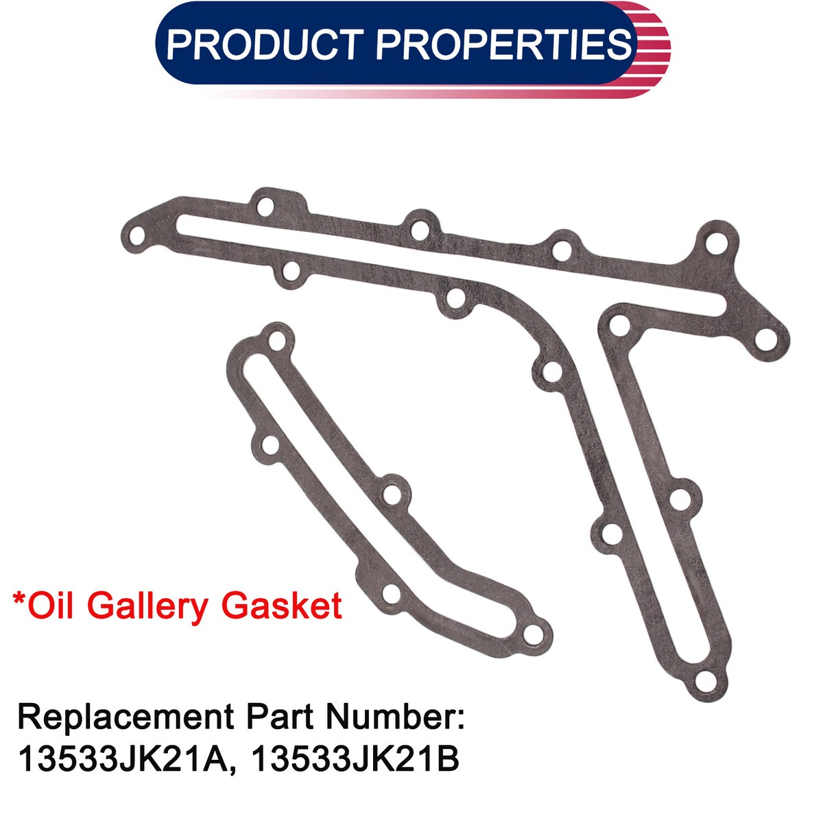 Set of 2 13533JK21A 13533JK21B Oil Gallery Gasket Fit for Infiniti