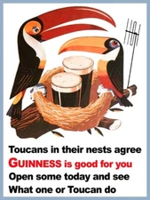 Guinness Beer - Two Toucans in Their Nest -  NEW METAL SIGN: 9x12" & Ships Free
