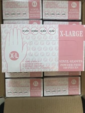 1000 XLARGE Vinyl Gloves Clear Powder Free NON Latex General Purpose Gloves