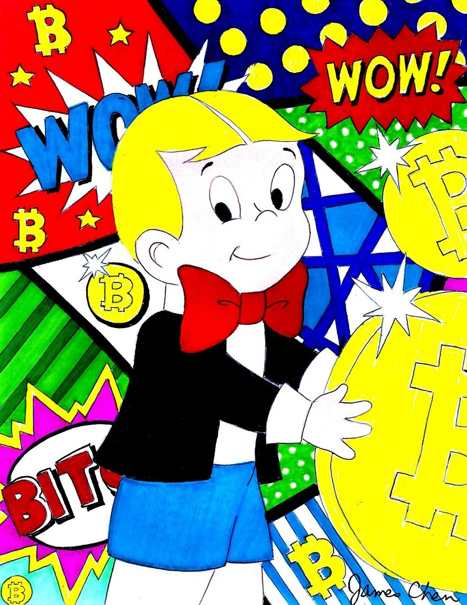 RICHIE RICH BITCOIN ORIGINAL COMIC ART SKETCH 14 ON CARD STOCK BY JAMES  CHEN | eBay