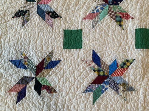 Telas de saco de alimentación vintage acolchadas a mano cosidas estrella 70x82" coloridas retazos - Imagen 18 de 18