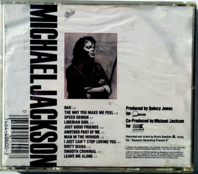 Michael Jackson - Bad - CD 1987 Compact Disc Audio Epic Records | eBay